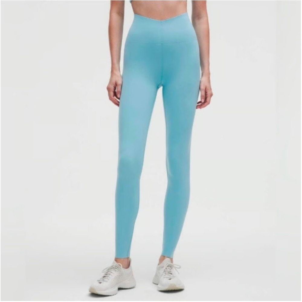 8 M 28" 28 inch NWT Lululemon Glow Up Super-High-Rise HR Tight Washed Blue Neon
